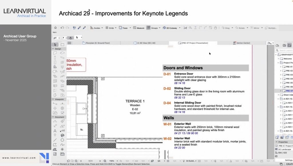 Archicad Keynotes: Boost Your Documentation & Workflow